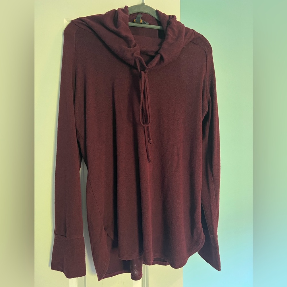 Maroon light weight cowl-neck sweater. Size Large